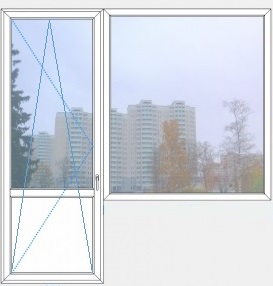 Балконный блок большой с глухим окном