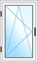 Одностворчатое окно с поворотно-откидной створкой