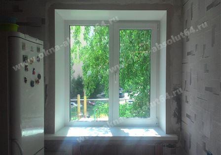 Двустворчатое пластиковое окно под ключ